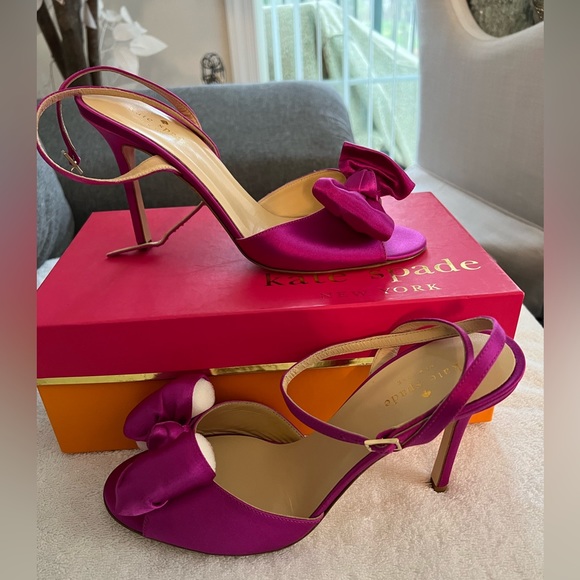 NIB kate spade ILEXA Fushia Satin Heels - Picture 1 of 10